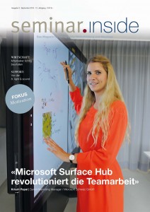 Cover seminar.inside Nr. 3/16 Titelstory mit Kriszti Papai, Microsoft Schweiz Fokus „Motivation“